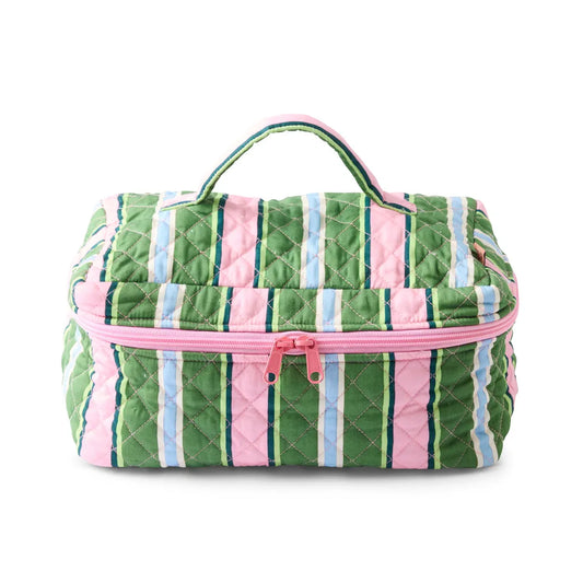 Kip & Co-Cactus Stripe Quilted Cotton Toiletry Case