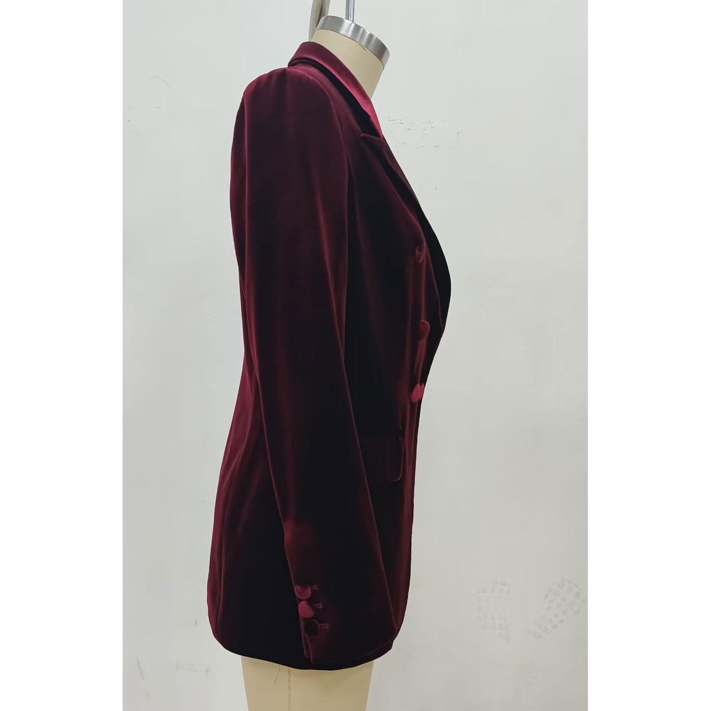 Velvet Double Breasted Blazer –Plum-PRE ORDER END OF JUNE