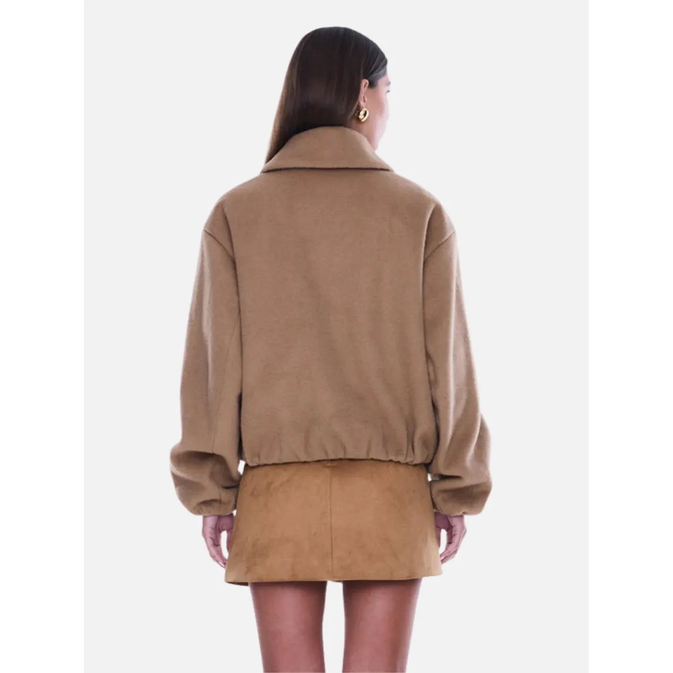 Ena Pelly- Maeve Wool Blend Bomber Jacket-Sand