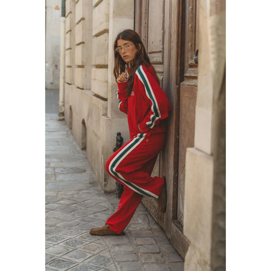 AJ SINGLE STRIPE TRACKPANT TANGO RED