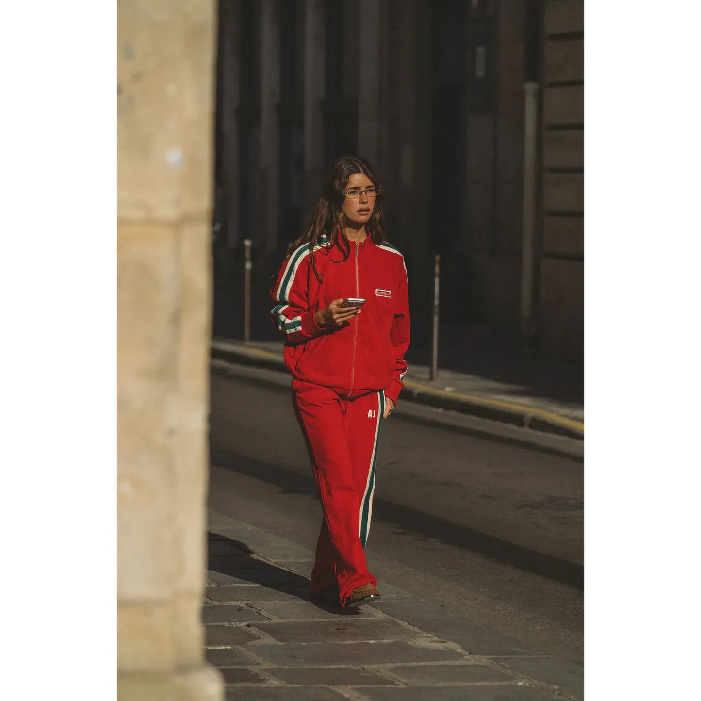AJ SINGLE STRIPE TRACKPANT TANGO RED