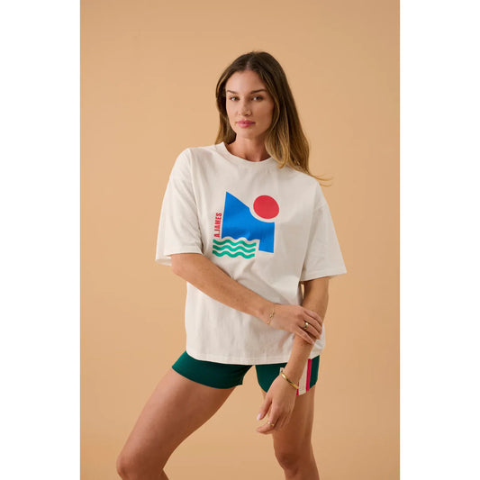 AJ SUN OVERSIZED TEE-WARM WHITE
