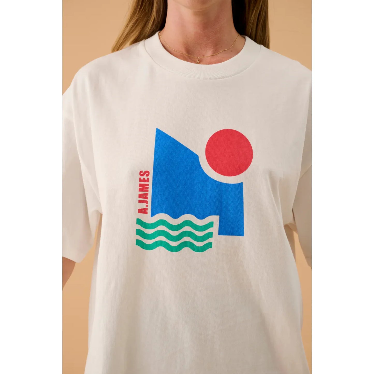 AJ SUN OVERSIZED TEE-WARM WHITE