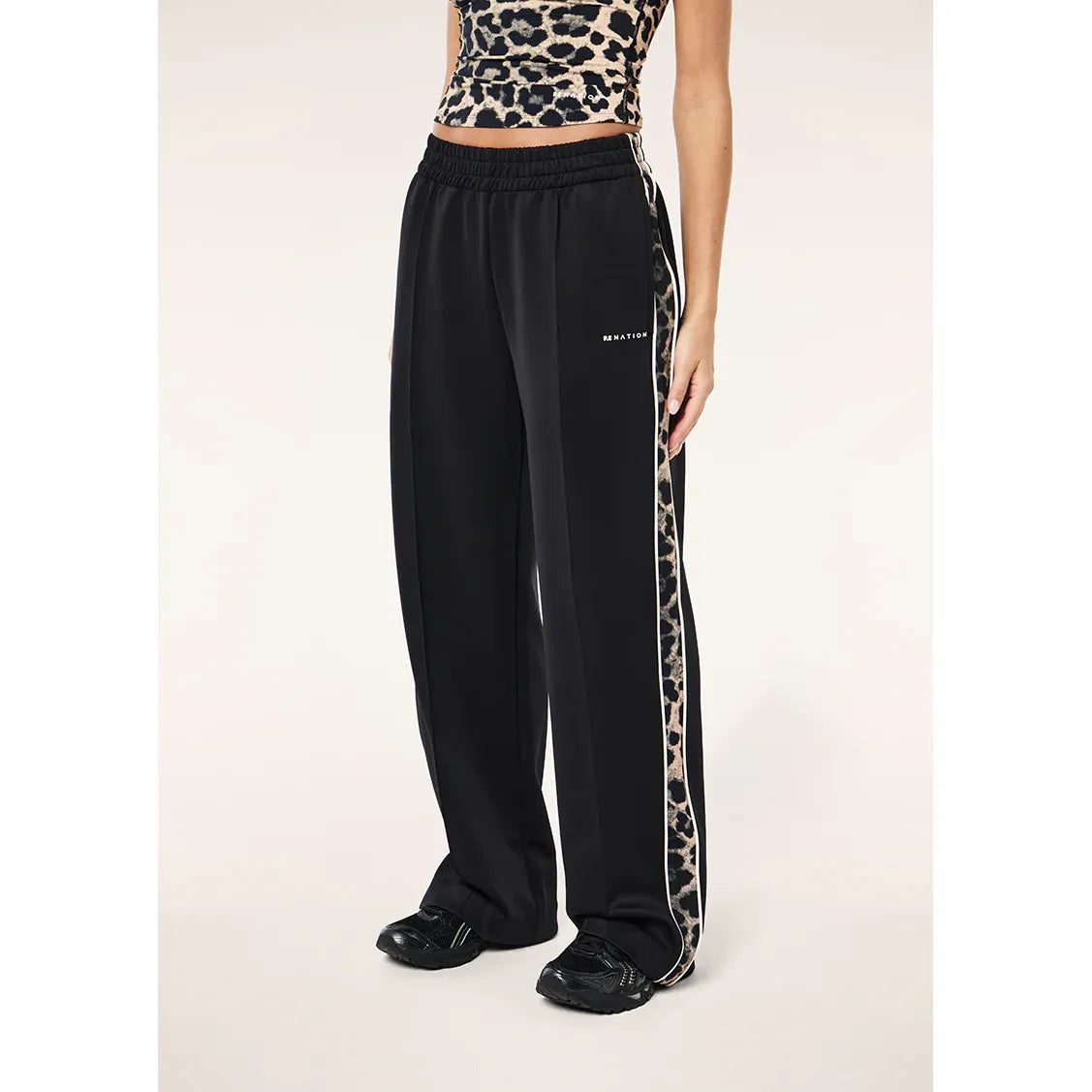 PE Nation-Man Down Track Pant In Black & Leopard