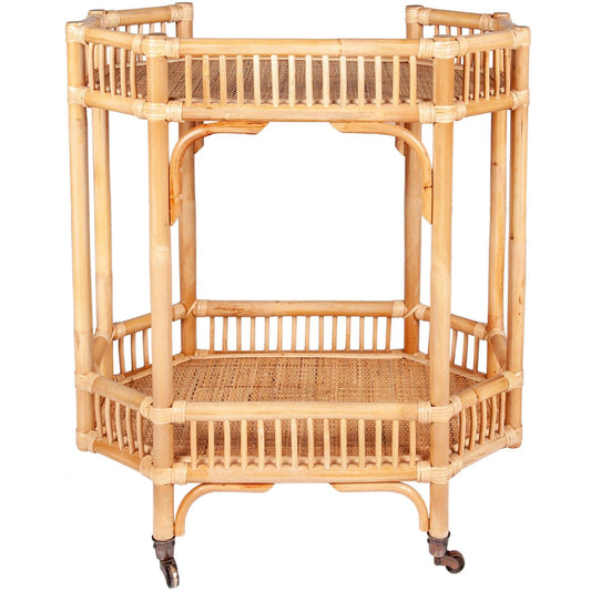 Cane Rattan Bar Trolley