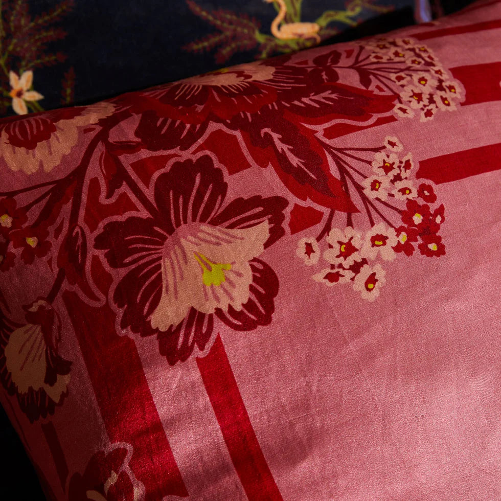 Eliza Silk-Linen Cushion - Primrose-Sage & Clare