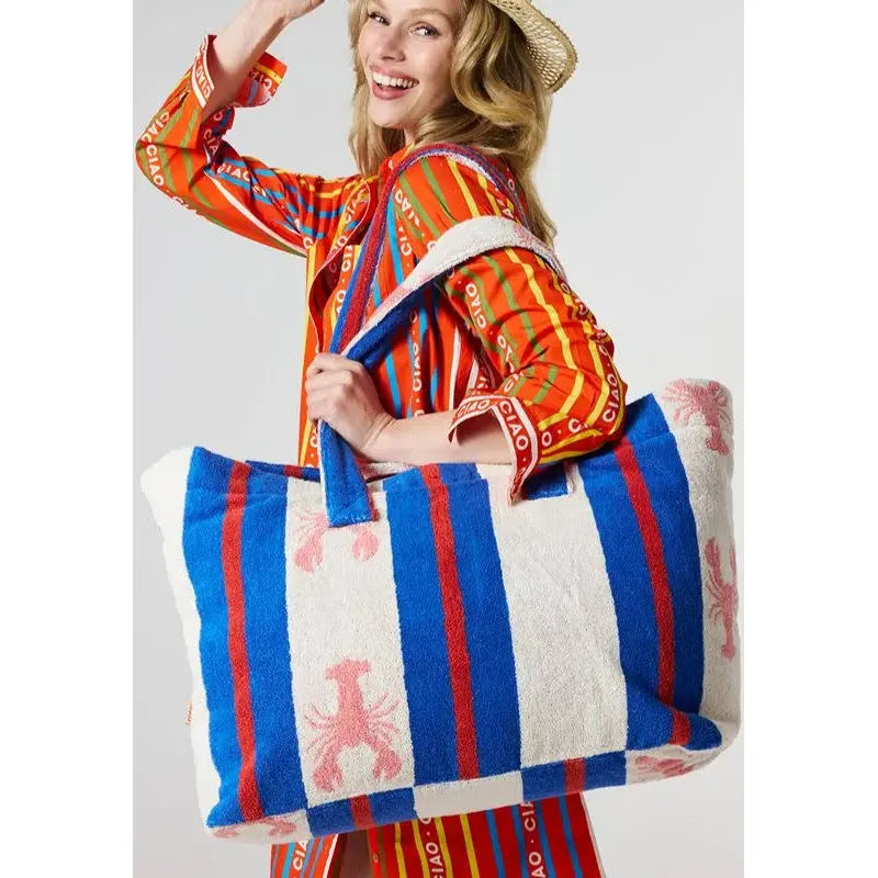 Kip & Co Lobster Fan Club Terry Oversized Beach Bag