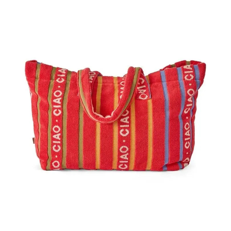 Ciao Stripe Terry Oversized Beach Bag