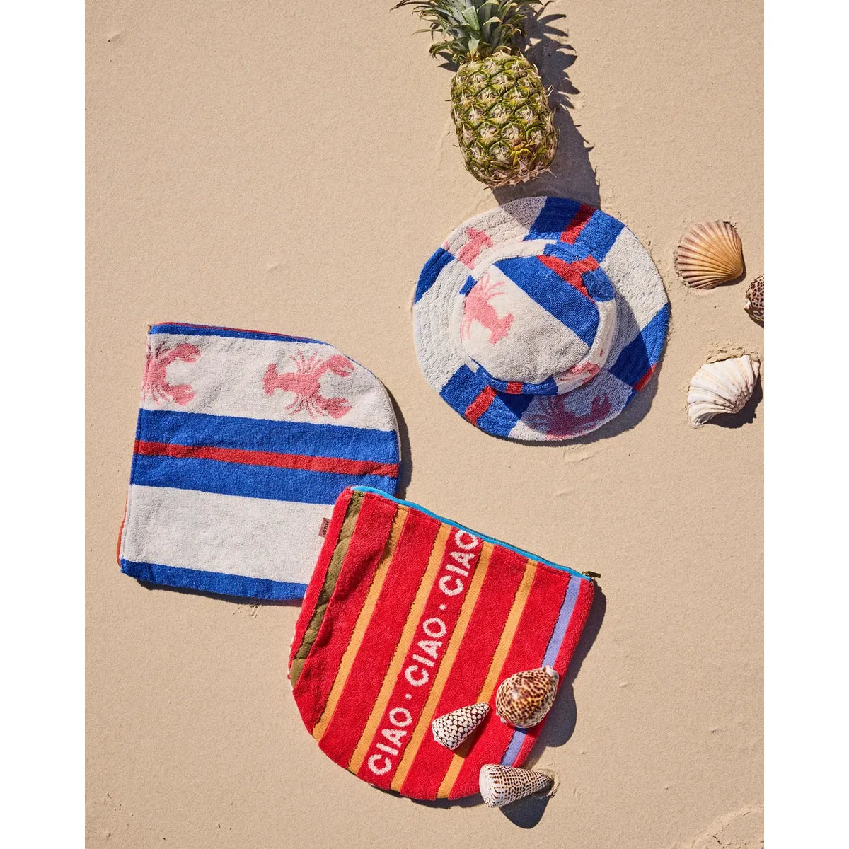 Ciao Stripe Terry  Beach Pouch