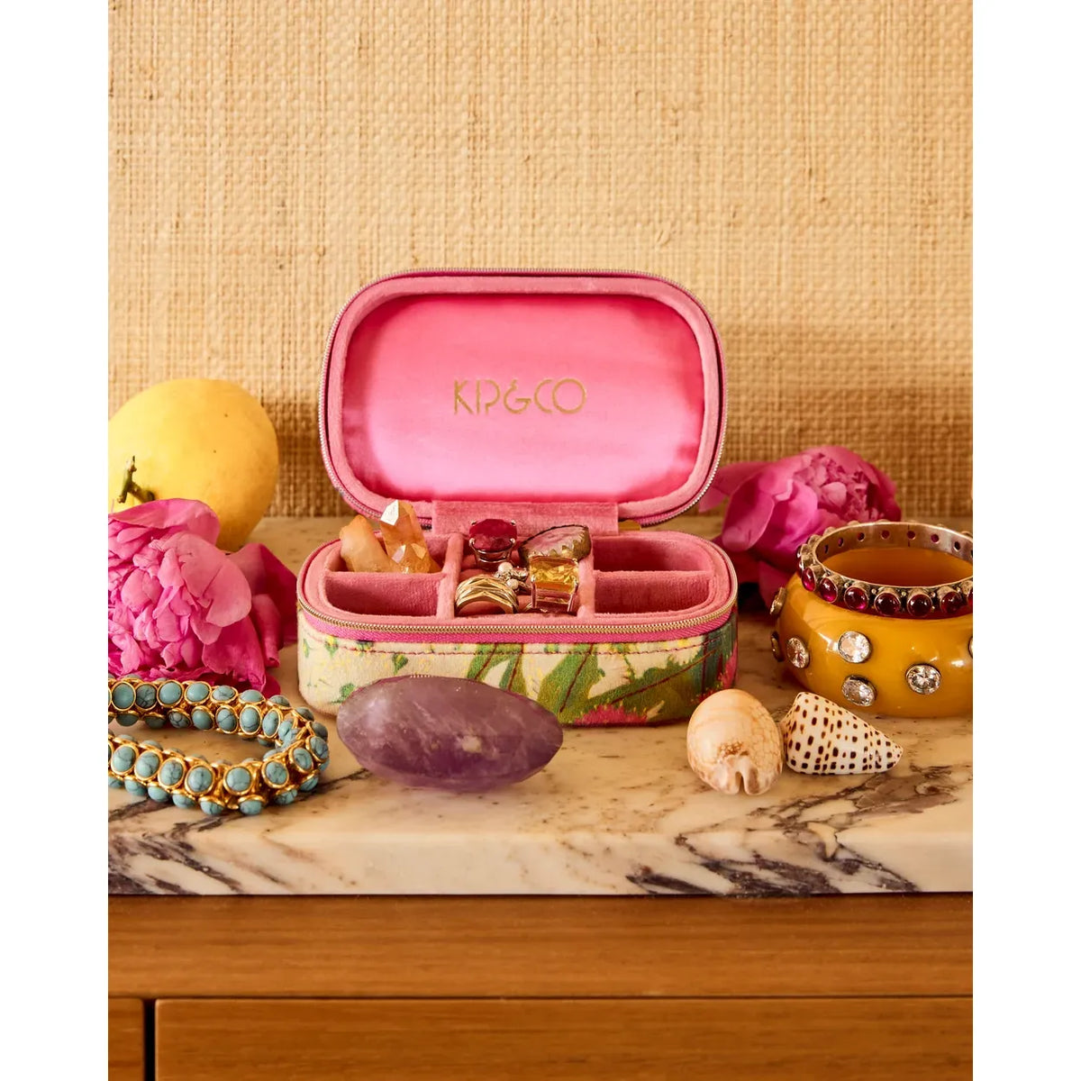 Australian Bush Blossom Travel Velvet Jewellery Box
