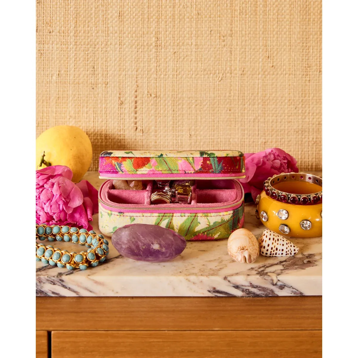 Australian Bush Blossom Travel Velvet Jewellery Box
