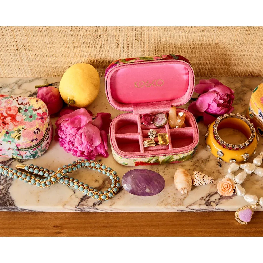 Australian Bush Blossom Travel Velvet Jewellery Box