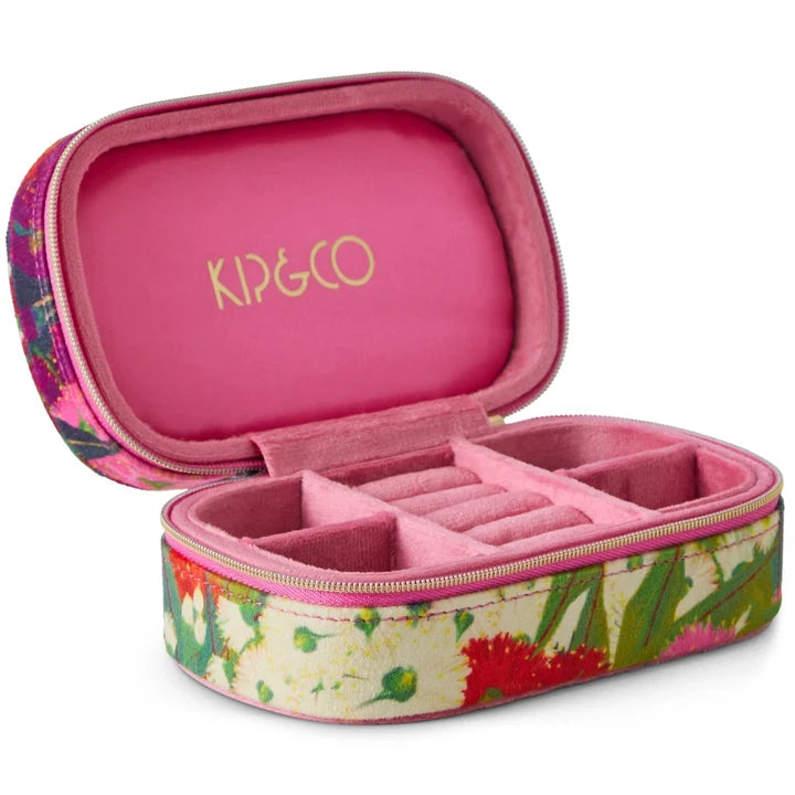 Australian Bush Blossom Travel Velvet Jewellery Box