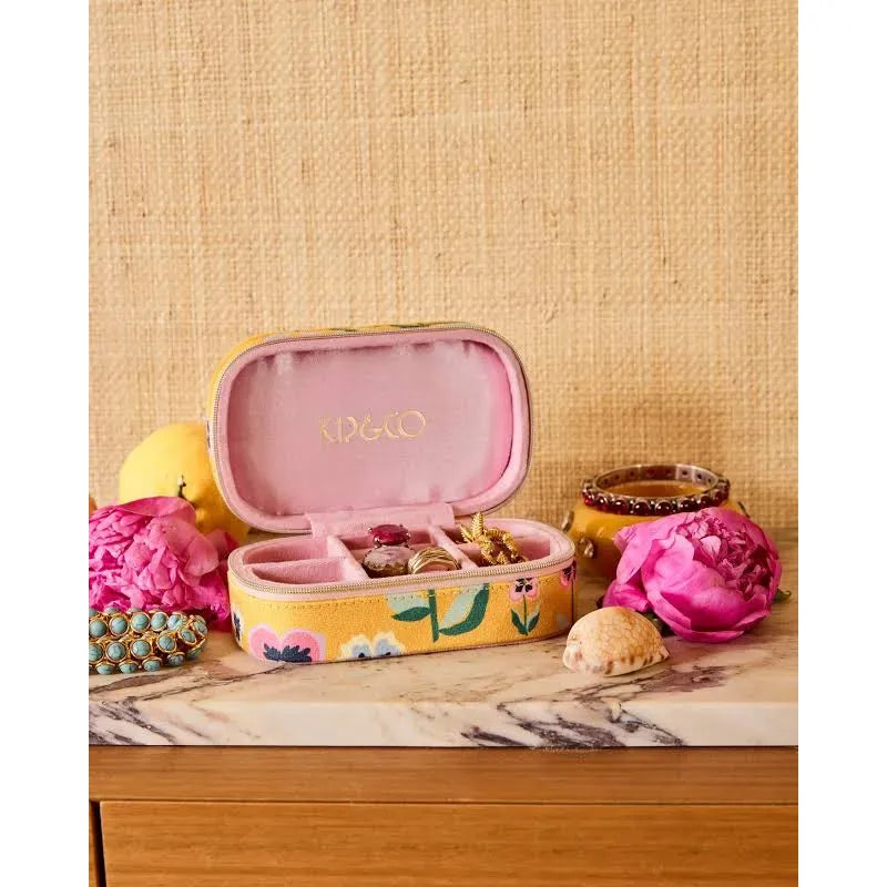 Pretty Pansy Travel Velvet Jewellery Box