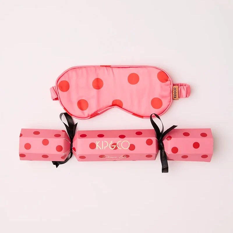 Polkadot Pink Eco Satin Eye Mask