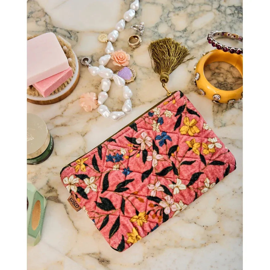 Canopy Rose Velvet Cosmetic Purse