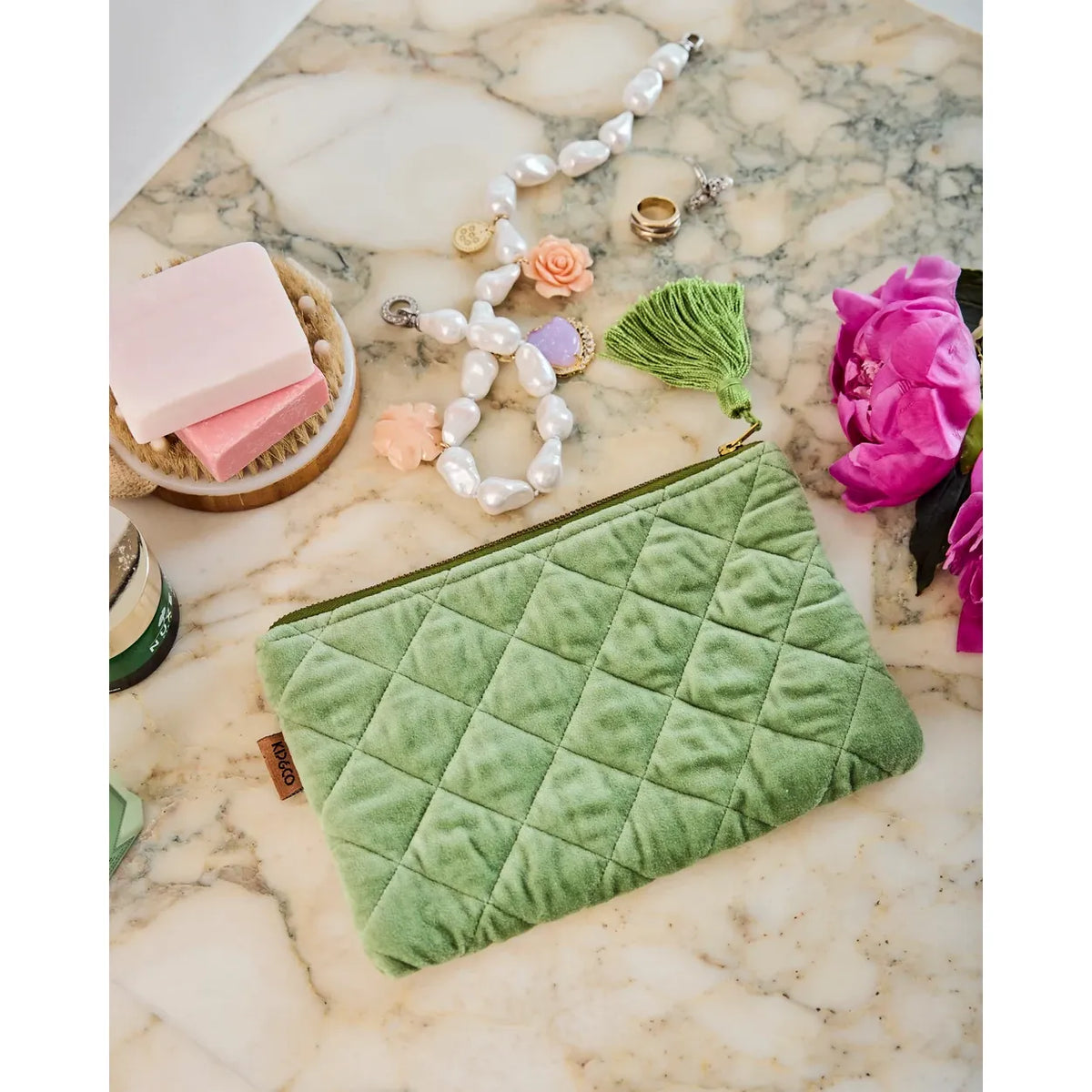 Pesto Velvet Cosmetics Purse
