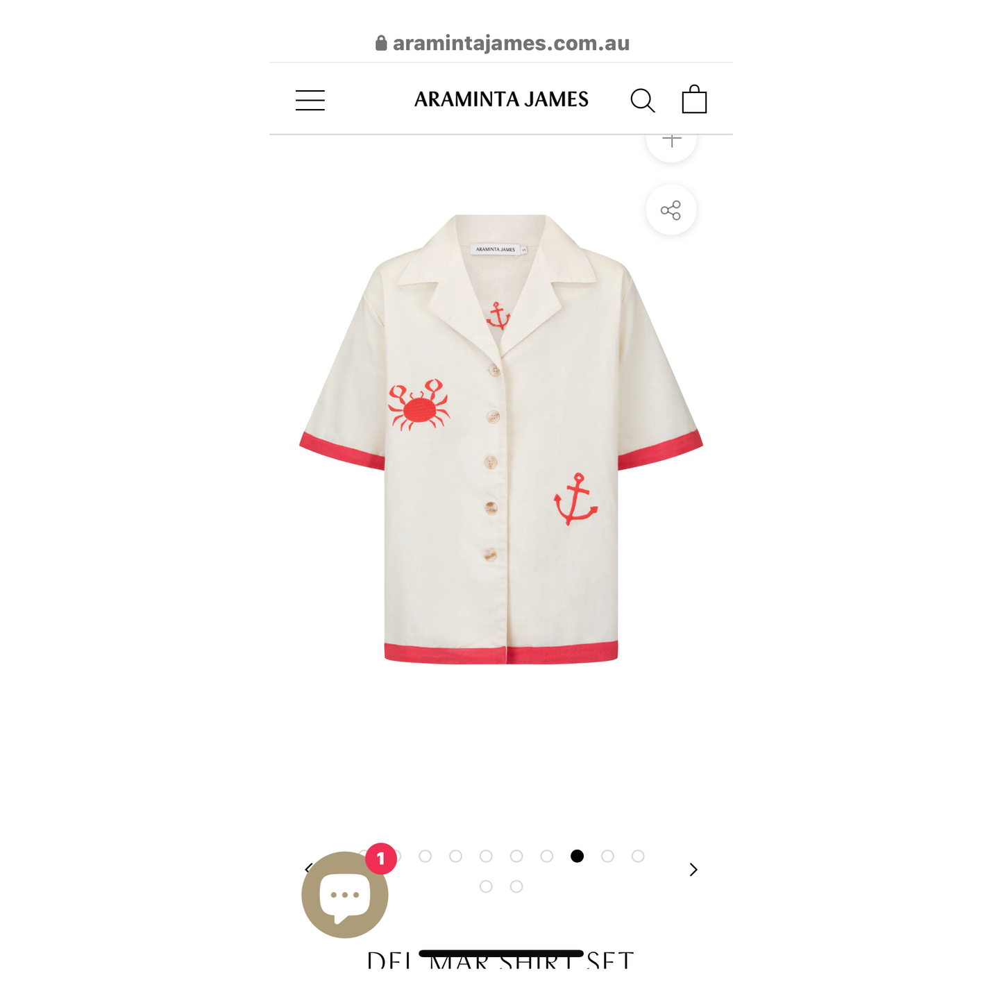 DEL MAR SHIRT SET LOBSTER RED