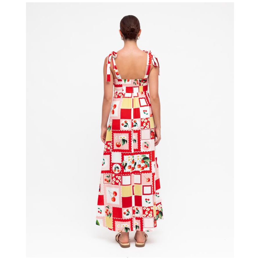 Cherry Pleat Dress-Multi