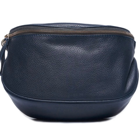 LUNA LEATHER CROSSBODY BAG- NAVY