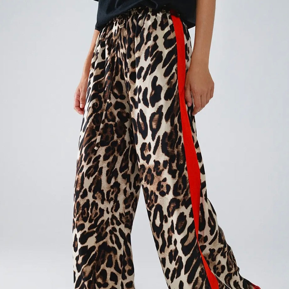 Leopard Racer Pant- Leopard Red/Stripe