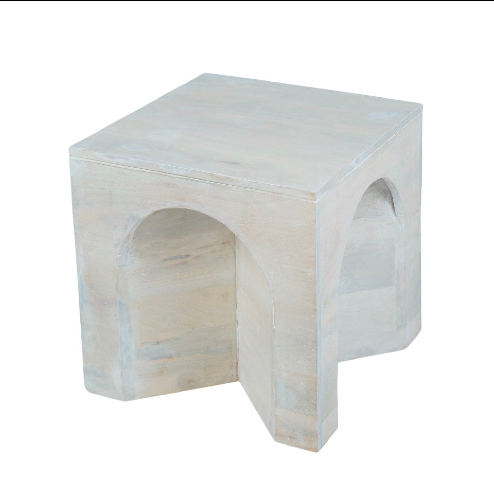 Archie Wood Side Table-White Ash