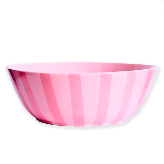 PINK STRIPE SALAD BOWL