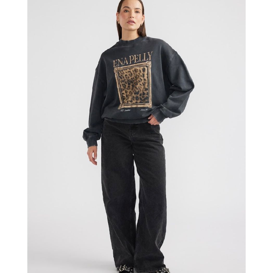 Ena Pelly-Revere Sweatshirt-Antique Black