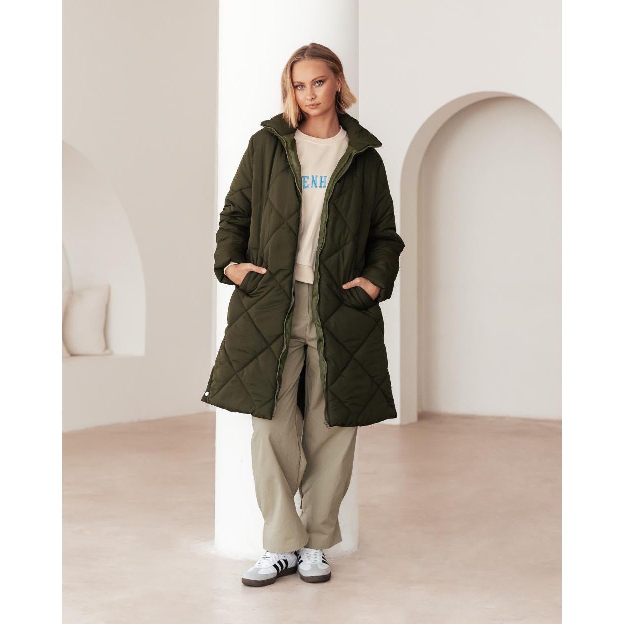 Lucia Utility Puffer Jacket Khaki