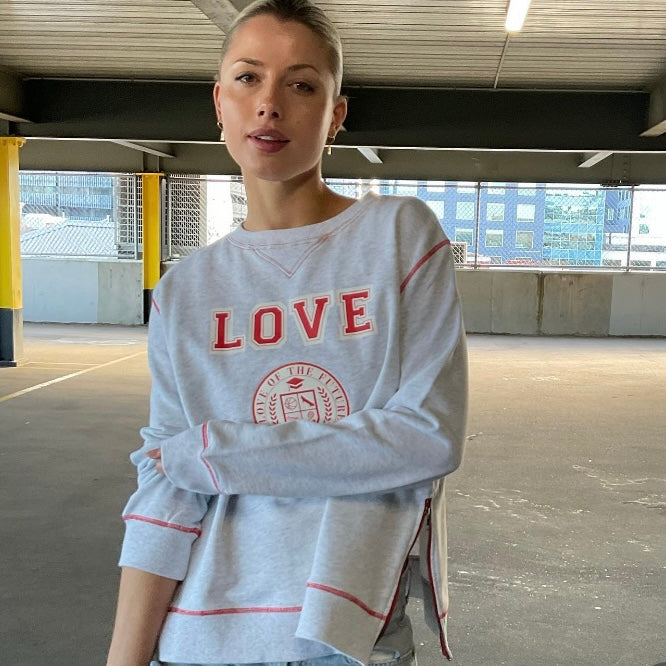 LOVE SWEATER - GREY MARLE