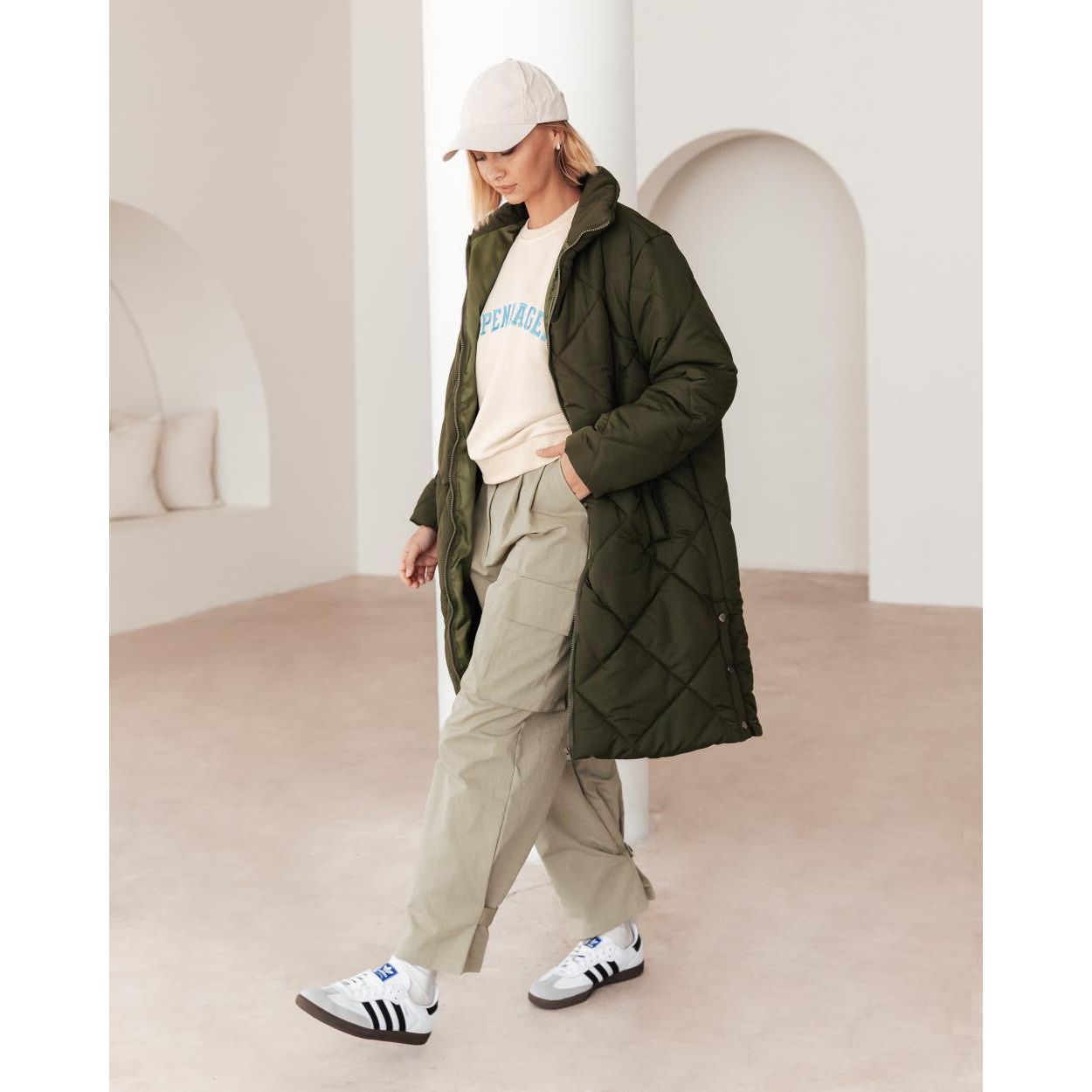 Lucia Utility Puffer Jacket Khaki