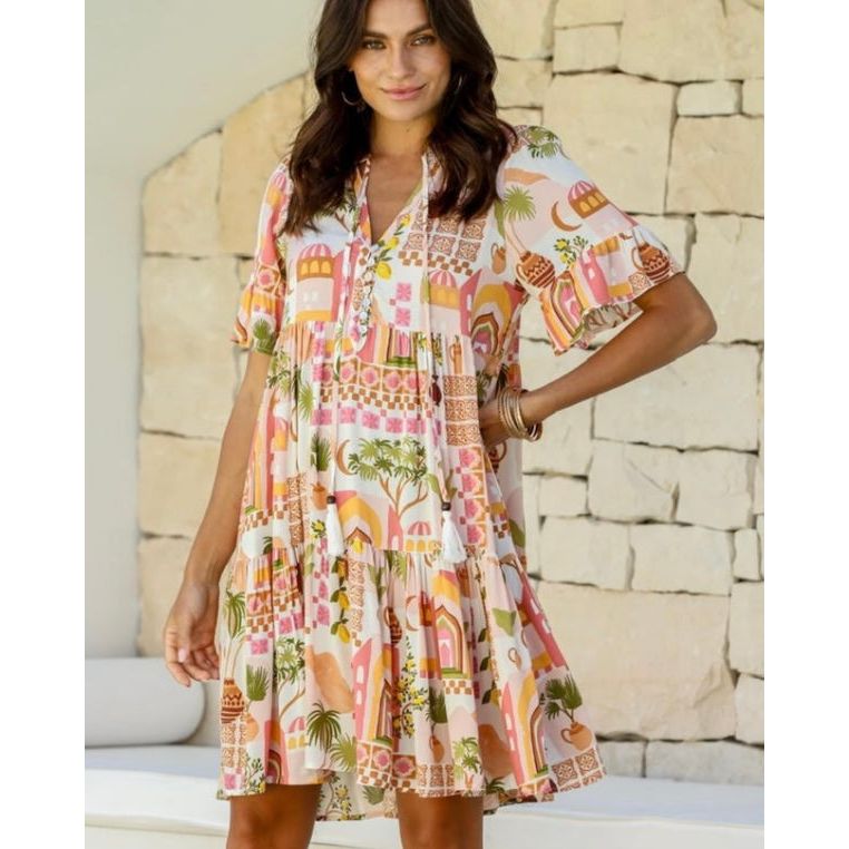 MARRAKESH DRESS- PINK MULTI