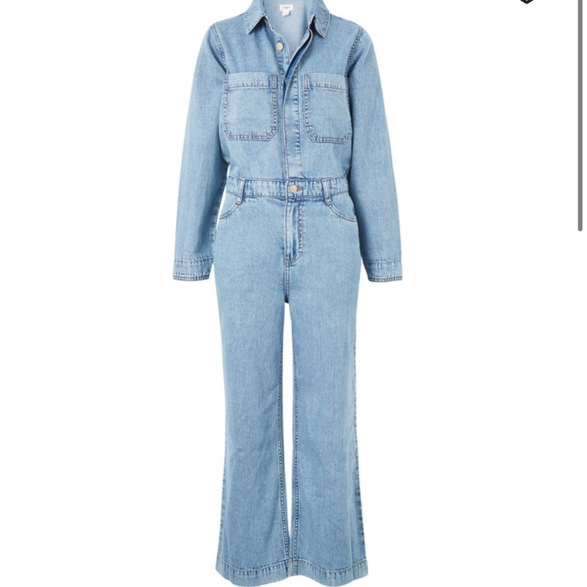 Long Sleeve Soft Denim Jumpsuit- Vintage Blue- Ceres Life