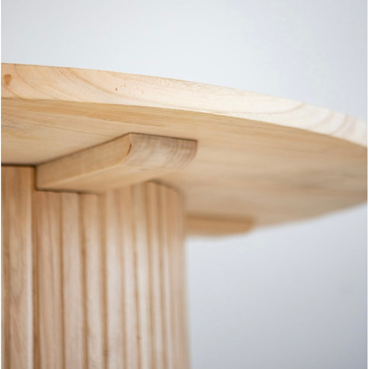 FLORES TEAK 120cm ROUND DINING TABLE.