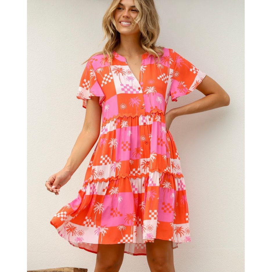 Paradiso Dress - Pink & Red Multi