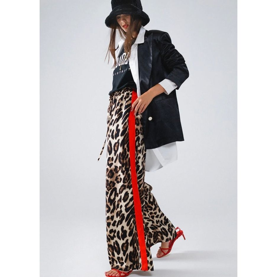 Leopard Racer Pant- Leopard Red/Stripe