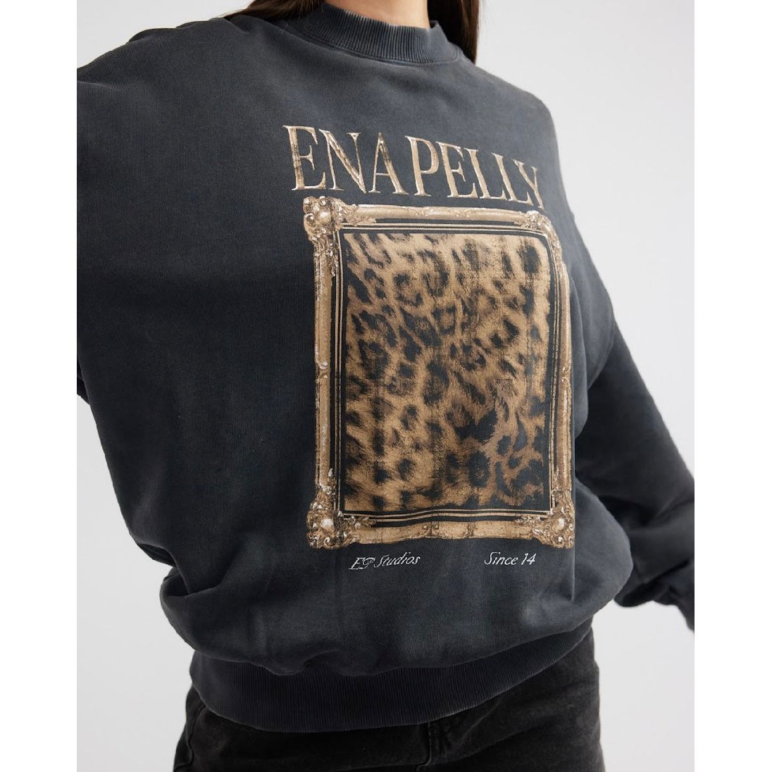 Ena Pelly-Revere Sweatshirt-Antique Black