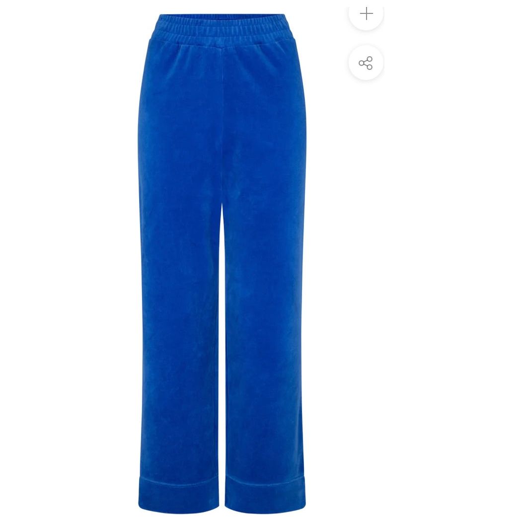 VELOUR STRAIGHT LEG PANT-ALPINE BLUE