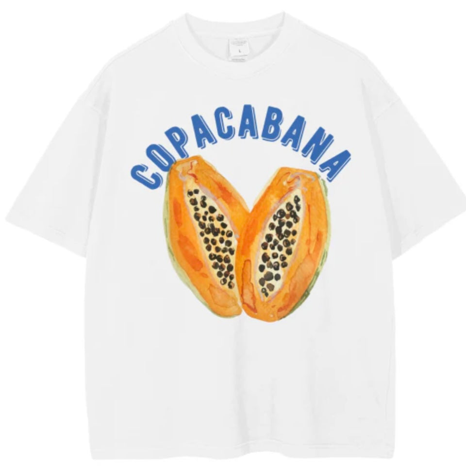 Maku The Label-Copacabana Tropical T-Shirt-Lucente White