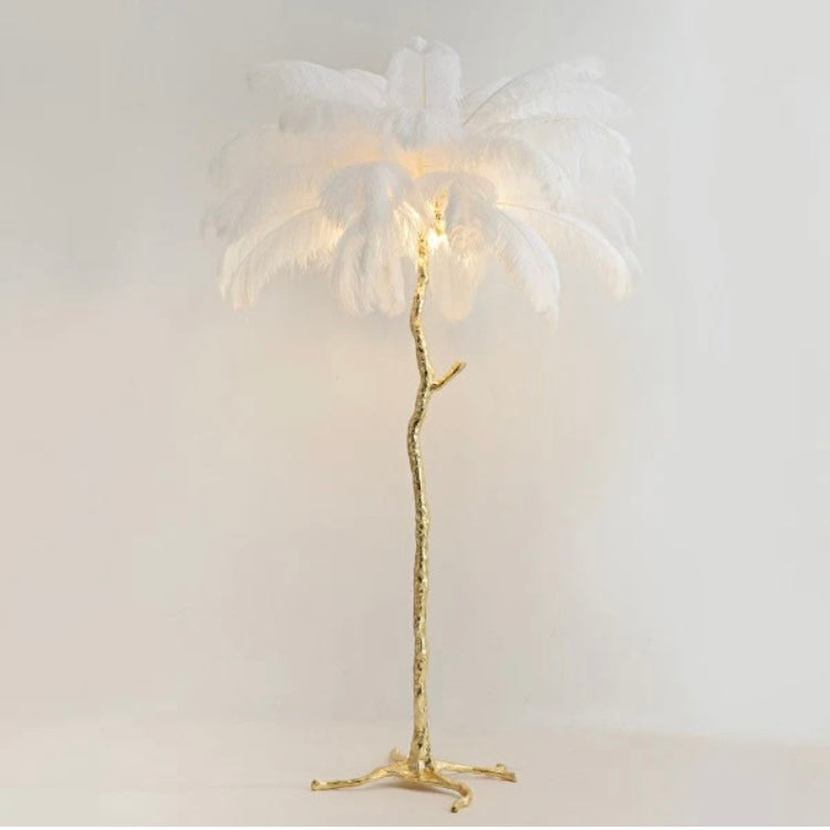 BURLESQUE FEATHERED FLOOR LAMP -SNOW WHITE-SOLD OUT -PRE ORDER