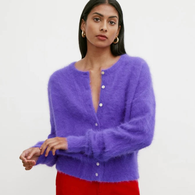 Frankie Crew Cardigan -Purple