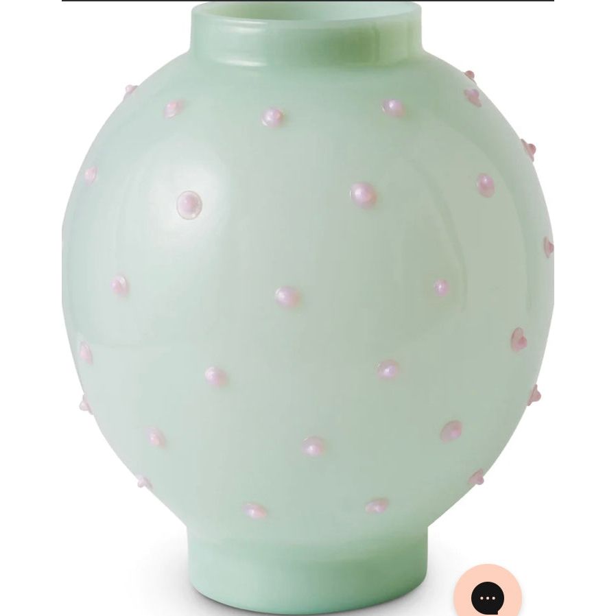 PISTACHIO POLKADOT FISH BOWL VASE