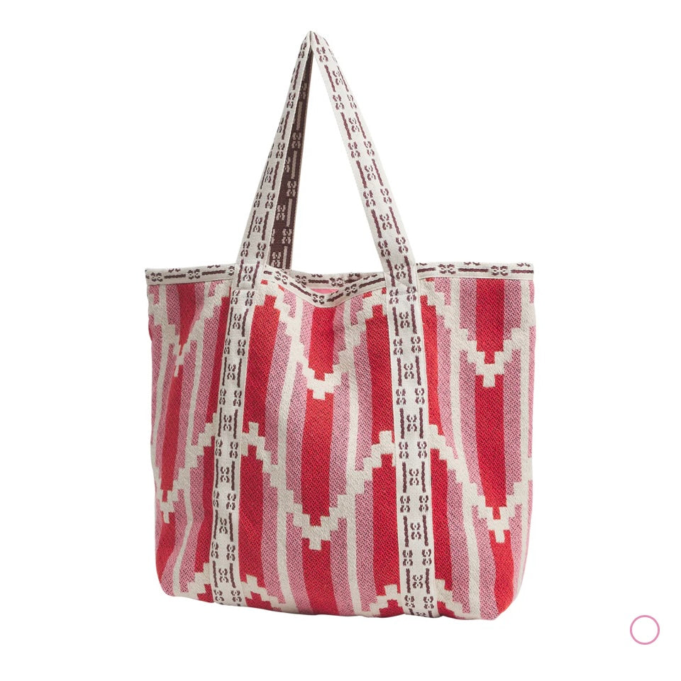 NISHA WOVEN TOTE BAG - CHILLI