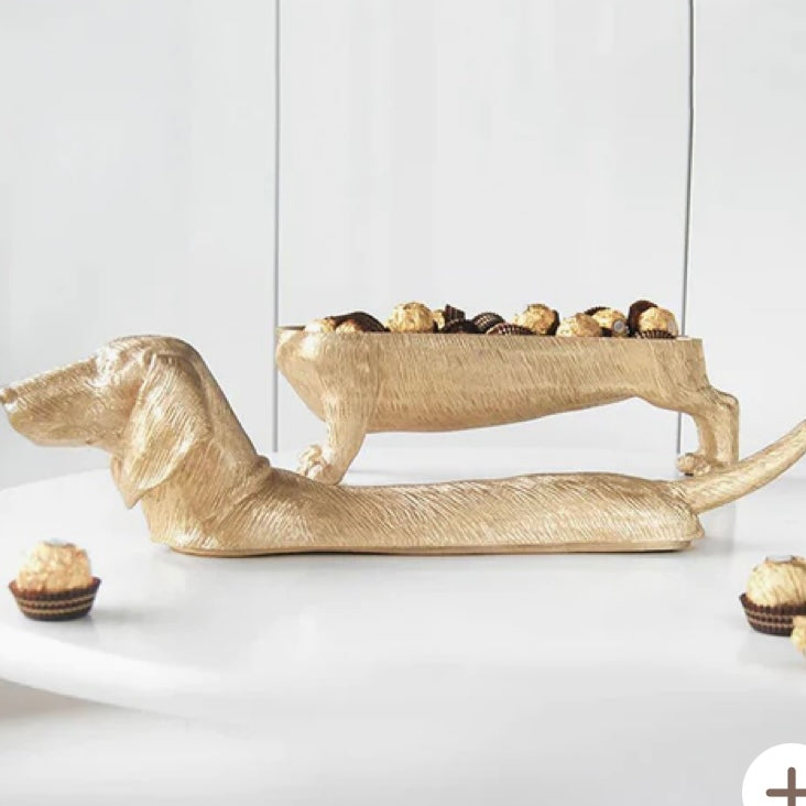 DOUG THE DACHSHUND SECRET BOWL -GOLD