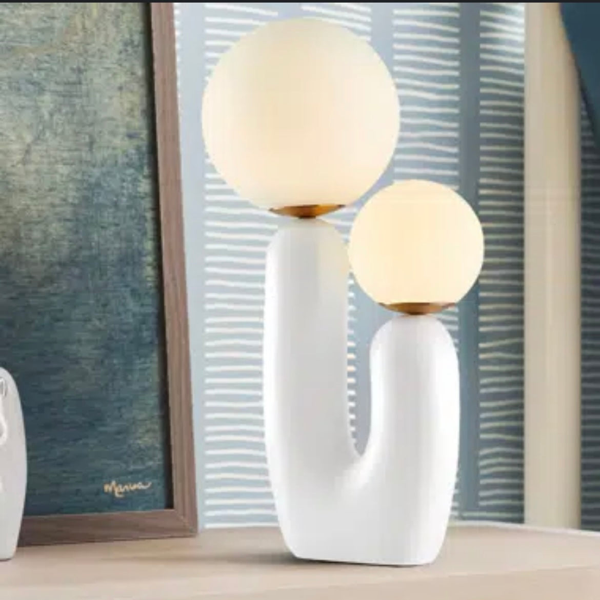 Duo Table Lamp -Artic White