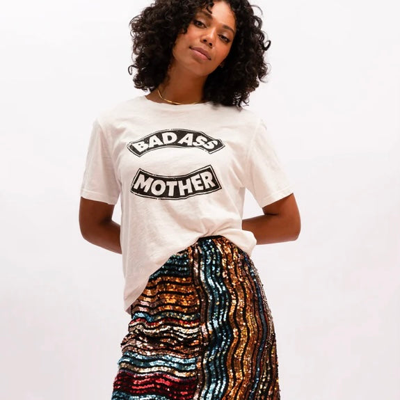 Bad Ass Mother Tee- Vintage White