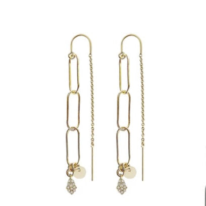 MARCEL CHARM THREAD EARRING- GOLD-MISUZI
