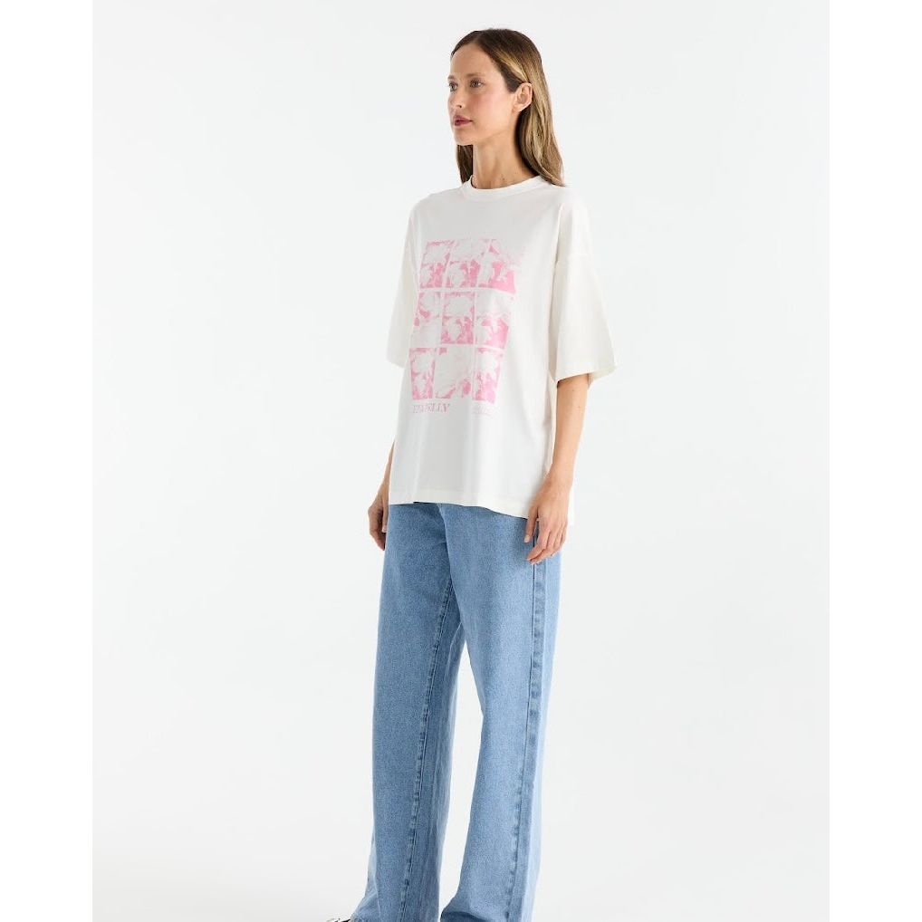 Ena Pelly-Peony Tee-White/Pink