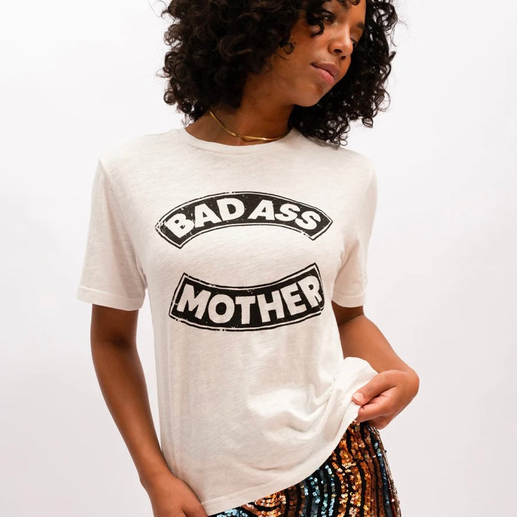 Bad Ass Mother Tee- Vintage White
