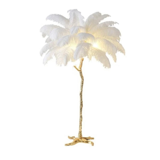 BURLESQUE FEATHERED FLOOR LAMP -SNOW WHITE-SOLD OUT -PRE ORDER